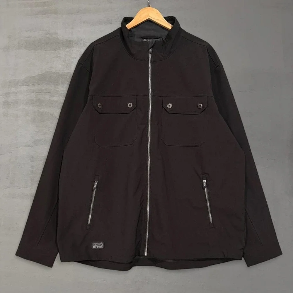 Dri‎ Duck Softshell Tech Jacket Black Full Zip Utility Workwear 2XL